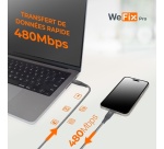 Chargeur pour téléphone mobile Wefix Pro Chargeur secteur GaN 30W + cable Lightning 1.2 metres