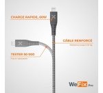 Chargeur pour téléphone mobile Wefix Pro Chargeur secteur GaN 30W + cable Lightning 1.2 metres