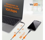Câble téléphone portable Wefix Pro CABLE RENFORCE USB-C / C 240W USB3 1 METRE
