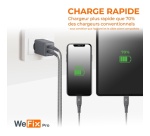 Chargeur pour téléphone mobile Wefix Pro CHARGEUR SECTEUR GaN 45W USB-C & USB-A