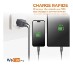 Chargeur pour téléphone mobile Wefix Pro CHARGEUR SECTEUR GaN 45W DOUBLE USB-C