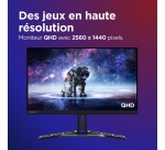 Ecran PC Lenovo LEGION R27qe 27'' QHD IPS 0.5MS MPRT 180HZ 450NITS REGLABLE HAUTEUR, INCLINABLE (TILT, SWIVEL, LIFT,PIVOT)
