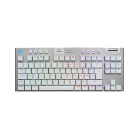 Clavier Logitech sans fil ultra-plat G915 X LIGHTSPEED TKL, GL Brown Tactile - PC/Mac - Blanc