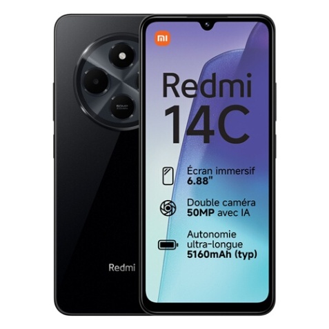 Smartphone Xiaomi Redmi 14C 256Go Noir