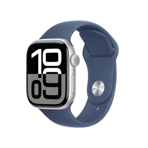 Apple watch Apple Apple Watch Series 10 GPS + Cellular 42mm Boîtier en Aluminium Argent avec Bracelet Sport Denim - S/M