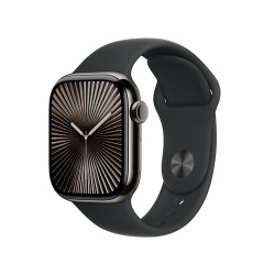 Apple watch Apple Apple Watch Series 10 GPS + Cellular 42mm Boîtier en Titane Ardoise avec Bracelet Sport Noir - M/L