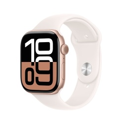 Apple watch Apple Apple Watch Series 10 GPS + Cellular 46mm Boîtier en Aluminium Rose Gold avec Bracelet Sport Rose Tendre - M/L