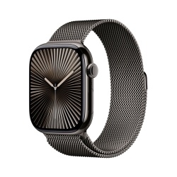 Apple watch Apple Apple Watch Series 10 GPS + Cellular 46mm Boîtier en Titane Ardoise avec Bracelet Milanais Ardoise - M/L