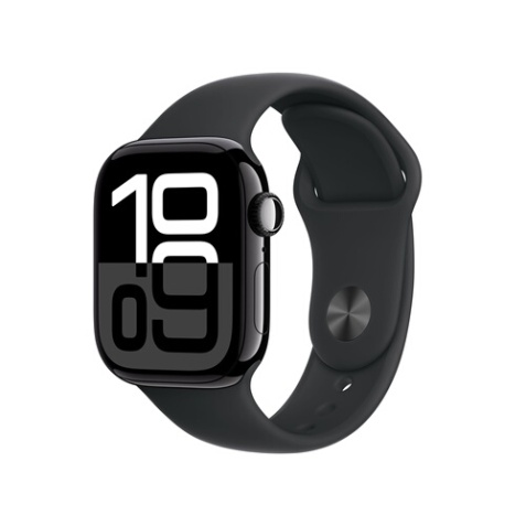 Apple watch Apple Apple Watch Series 10 GPS + Cellular 42mm Boîtier en Aluminium Noir de Jais avec Bracelet Sport Noir - S/M