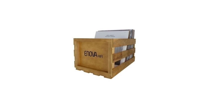 Accessoire platine vinyle Enova Hifi Caisse de stockage pour jusqu''a 120 disques vinyle VBS 120 WD bois