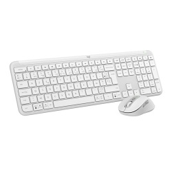 Ensemble clavier et souris Logitech Sans fil MK950 Signature Slim, design élégant, saisie et clic discrets - Blanc casse