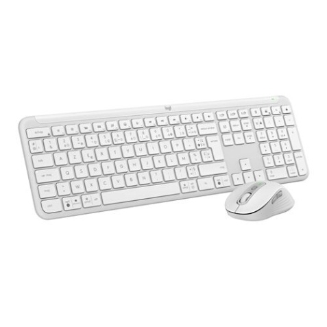 Ensemble clavier et souris Logitech Sans fil MK950 Signature Slim, design élégant, saisie et clic discrets - Blanc casse