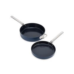 Poele Joseph Joseph Set de 2 poeles 24 et 28cm + 1 separateur protege-ustensiles