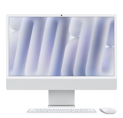 iMac Apple 24" écran retina 4,5K 256Go 16 Go RAM Puce M4 CPU 8 cœurs GPU 8 cœurs Argent