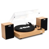 Platine vinyle Jam Bois avec paire d''enceintes