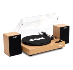 Platine vinyle Jam Bois avec paire d''enceintes
