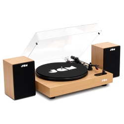 Platine vinyle Jam Bois avec paire d''enceintes
