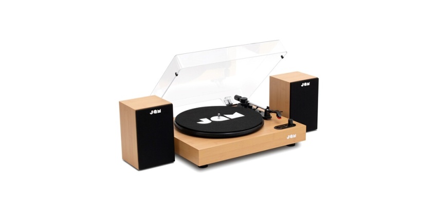 Platine vinyle Jam Bois avec paire d''enceintes