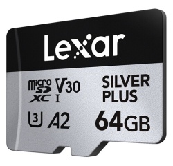 Carte mémoire micro SD Lexar XC 64GO SILVER PLUS