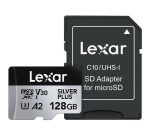Carte mémoire micro SD Lexar XC 128GO SILVER PLUS