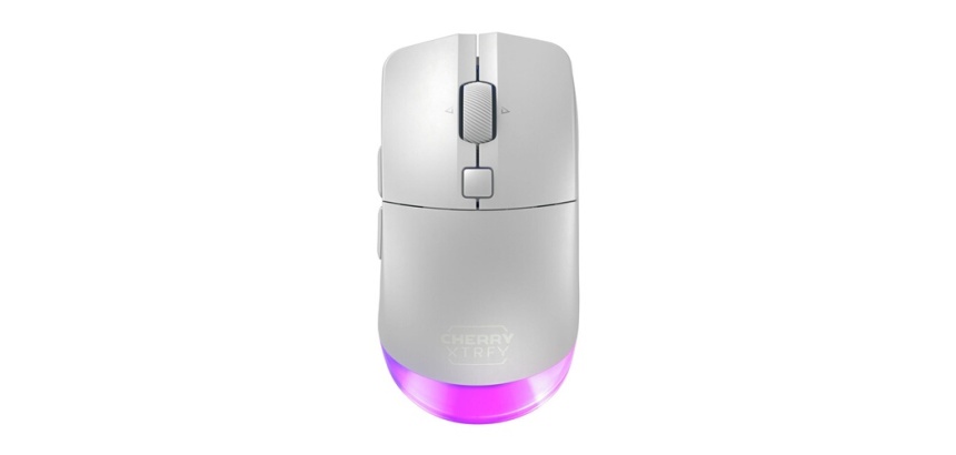 Souris Cherry XTRFY M50 Wireless gaming sans fil RGB - Connectivite filaire, Bluetooth et 2,4 GHz - Blanc