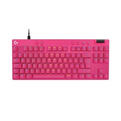Clavier Logitech G PRO X TKL RAPID, gaming filaire sans pave numerique avec touches analogiques magnetiques, RVB - Rose