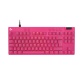 Clavier Logitech G PRO X TKL RAPID, gaming filaire sans pave numerique avec touches analogiques magnetiques, RVB - Rose