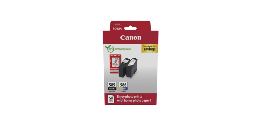 Canon PG-595/CL-586 Pack 2 cartouches noire + couleurs pour imprimante jet d'encre