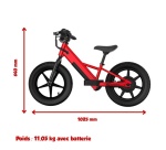 Draisienne électrique Wispeed WIKIDS Rouge 14" 100W