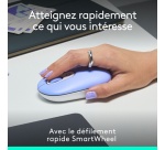 Souris Logitech LogitPOP Mouse, Bluetooth sans fil compacte et portable - Lilas