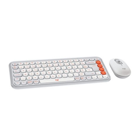Ensemble clavier et souris Logitech POP ICON COMBO, Bluetooth, frappe confortable - Blanc
