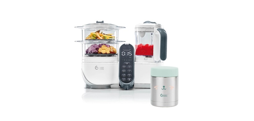 Robot préparation bébé Babymoov Bundle Nutribaby Plus White + 1 inox container ISY
