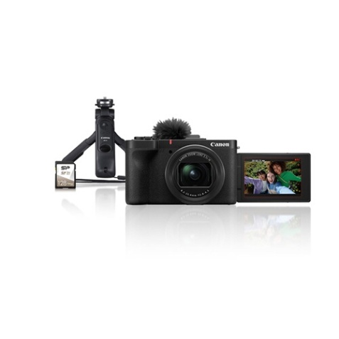Appareil photo compact Canon Kit Vlogging PowerShot V1 + Trépied HG-100TBR + Télécommande sans-fil BR-E1 + SD 128Go
