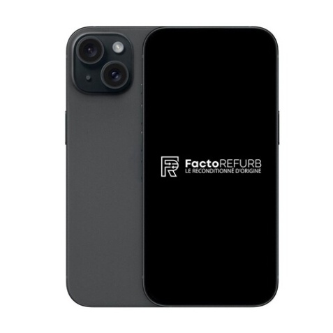 iPhone Factorefurb Apple 15 128Go Noir Reconditionné Grade A+ - Excellent état – Batterie 100% neuve