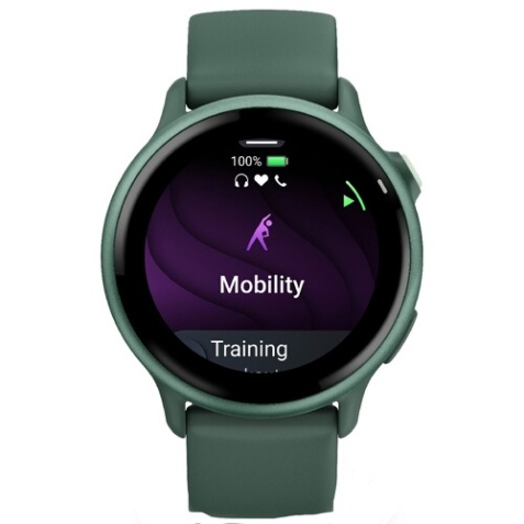 Montre connectée Garmin vívoactive 6, lunette Metallic Jasper Green avec boîtier vert sapin