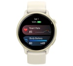 Montre connectée Garmin vívoactive 6, lunette Lunar Gold avec boîtier ivoire