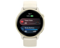 Montre connectée Garmin vívoactive 6, lunette Lunar Gold avec boîtier ivoire