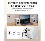 Enceinte PC Edifier M60 - de bureau compactes certifiee High-Res Audio - 66 Watts - Blanc