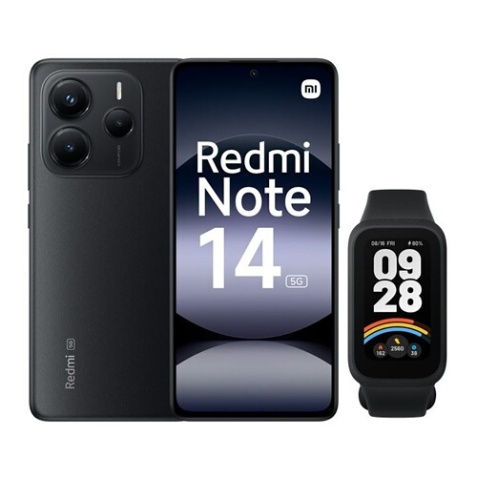 Smartphone Xiaomi Pack Redmi Note 14 6,67" 5G Double nano SIM 256 Go Noir + Mi Band 9 Active + Coque