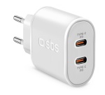 Chargeur pour téléphone mobile Sbs CV 20W 2USBC PD WH