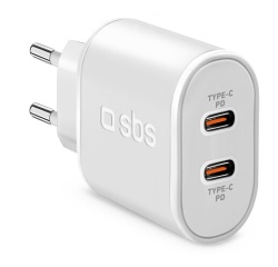 Chargeur pour téléphone mobile Sbs CV 20W 2USBC PD WH