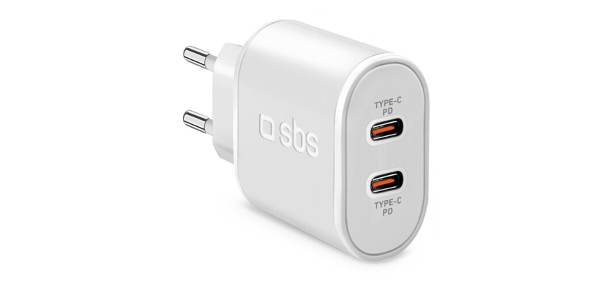 Chargeur pour téléphone mobile Sbs CV 20W 2USBC PD WH