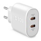 Chargeur pour téléphone mobile Sbs CV 20W 2USBC PD WH