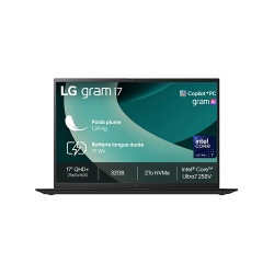 PC portable Lg Gram 17 17Z90TL-G.AU8BF 17" Copilot+ Intel Core Ultra 7 32 Go RAM 2 To SSD Noir Obsidien