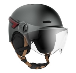 Casque vélo Casr GLOW AVEC LED ET VISIERE GRIS ANTHRACITE – L