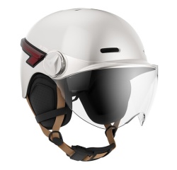 Casque vélo Casr GLOW AVEC LED ET VISIERE BLANC IVOIRE – L