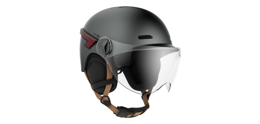 Casque vélo Casr GLOW AVEC LED ET VISIERE GRIS ANTHRACITE – M