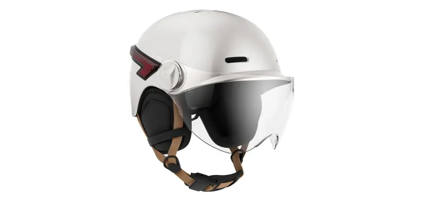 Casque vélo Casr GLOW AVEC LED ET VISIERE CREME – M