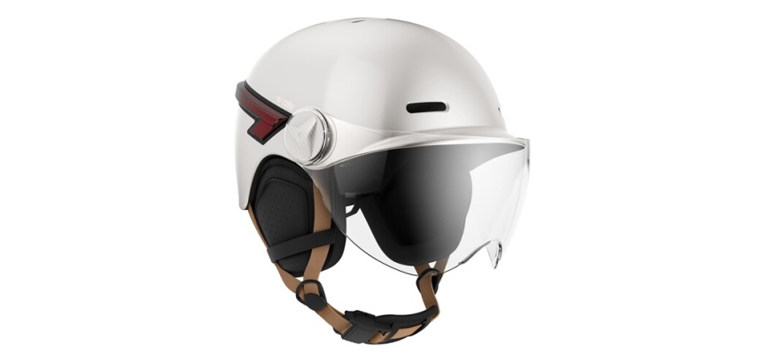 Casque vélo Casr GLOW AVEC LED ET VISIERE CREME – M