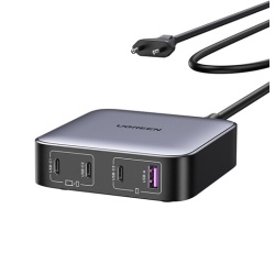 Chargeur et câble d'alimentation PC Ugreen secteur rapide de bureau 100W Gris Gris anodisé